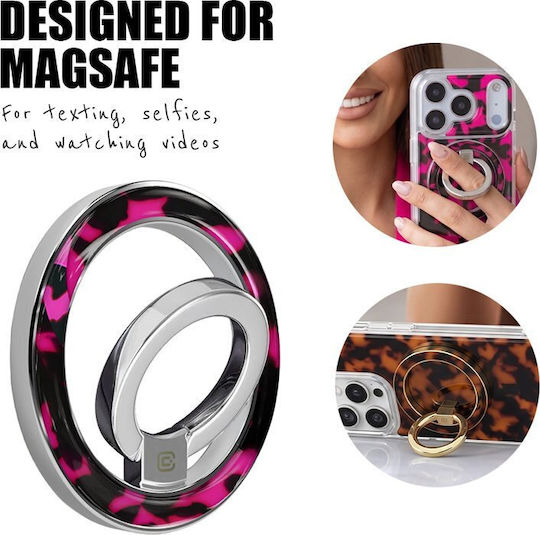 Crong Deluxe Ring Holder Magsafe Magnetic Phone Holder Pink Tortoise Crgdlrhpto