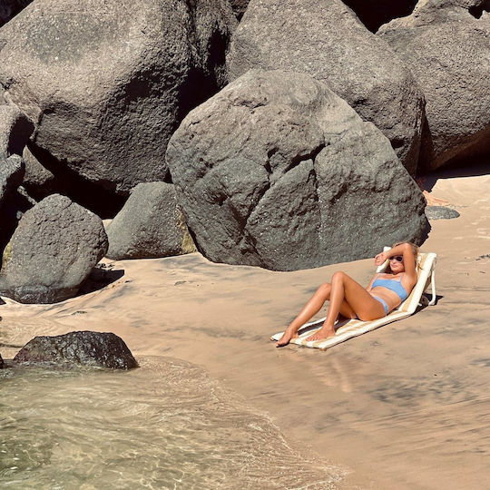 Sunnylife Mango Bay Beach Sunbed Yellow Foldable
