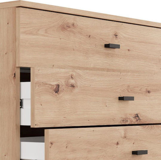 Bedroom Chest of Drawers Wooden Almond Artisan Oak 77x35x78cm