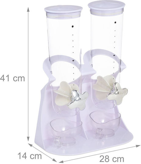 Relaxdays Distribuitor de Cereale cu 2 Containere