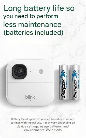 Blink B0F96361L6 Cameră de Supraveghere IP Full HD+ 4MP Impermeabilă cu Baterie și Comunicare Bidirecțională (Modul Neinclus)