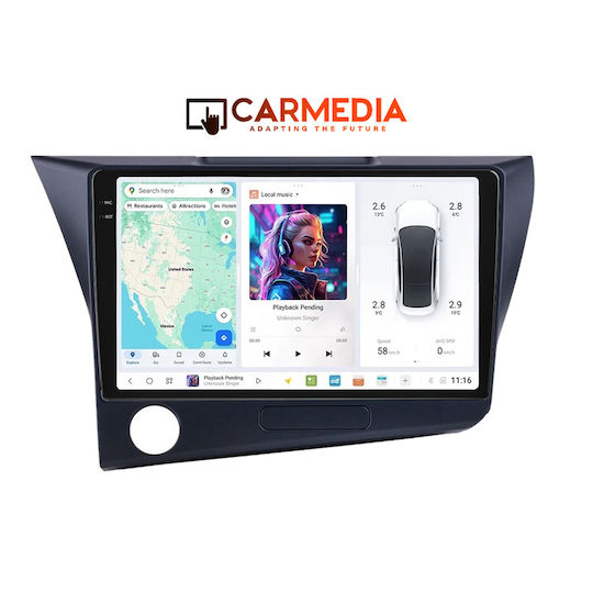 Carmedia Ηχοσύστημα Αυτοκινήτου για Honda CR-Z 2010-2016 (Bluetooth/USB/WiFi/GPS/Apple-Carplay/Android-Auto) με Οθόνη Αφής 9"