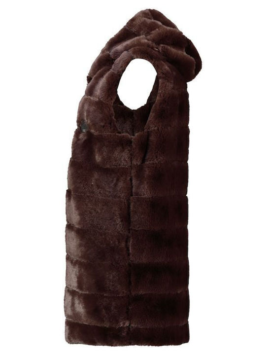 Blană Scurtă de Damă Dark Brown