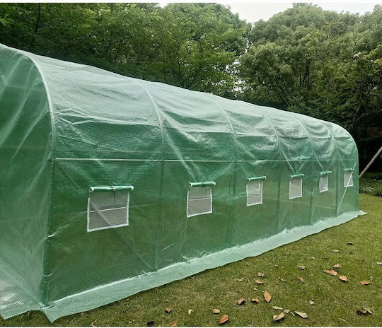 Tunnel 18m2 6x3m UV Aluminum Sheet Greenhouse 140g Galvanized 12 Windows