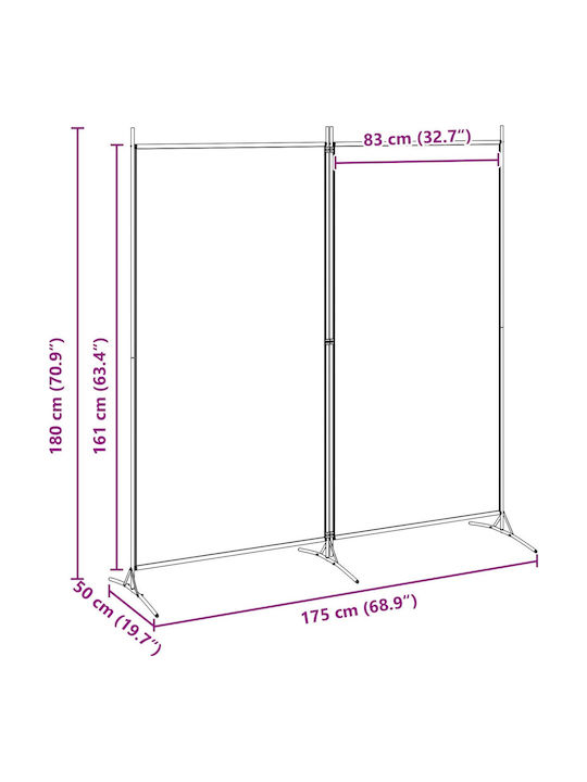 vidaXL Διακοσμητικό Παραβάν Υφασμάτινο 175x180cm