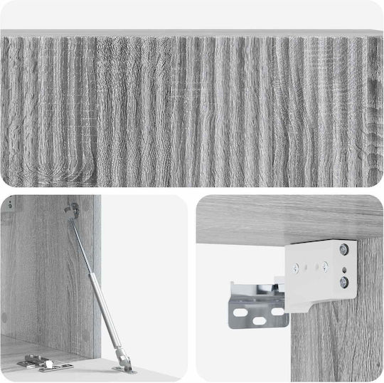 Wall Mounted Living Room Cabinet Made of Particle Board Grey Sonoma 98x31x30cm Wall Mounted Living Room Cabinet Made of Particle Board Grey Sonoma 98x31x30cm