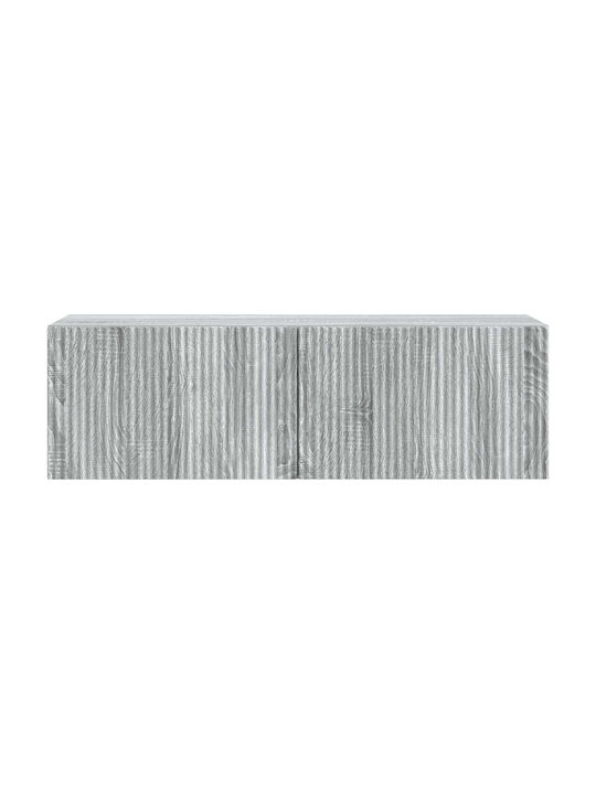 Wand Wohnzimmer Vitrine aus Spanplatte Grau Sonoma 98x31x30cm