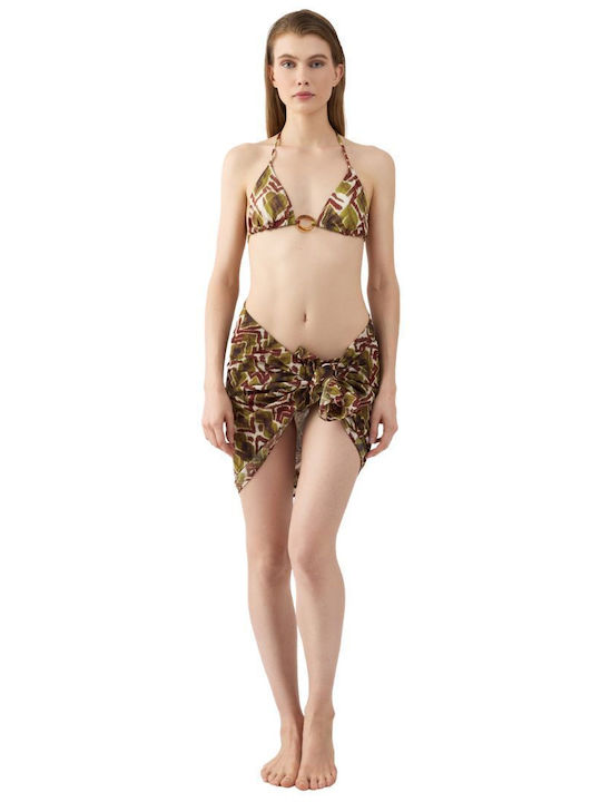 Minerva Minerva Khaki Ethnisches Pareo Damen