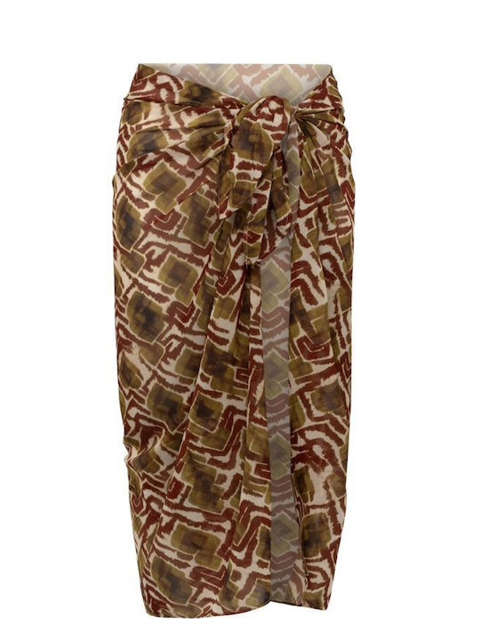 Minerva Minerva Khaki Ethnisches Pareo Damen