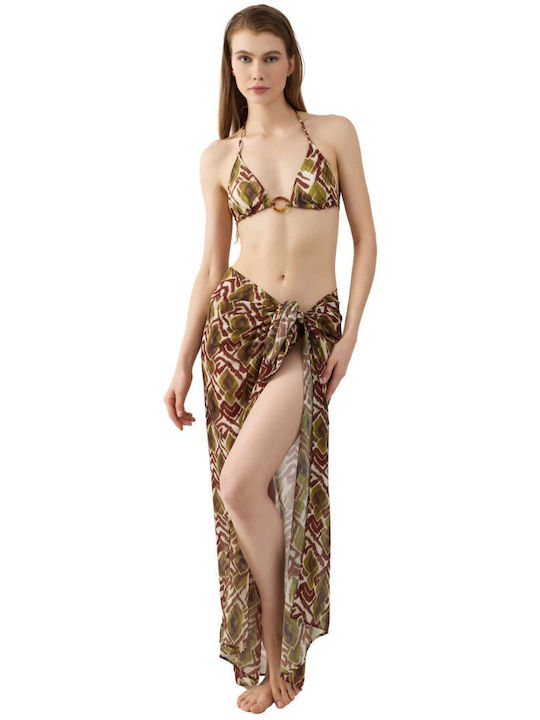 Minerva Minerva Khaki Ethnisches Pareo Damen