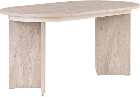 Sorell Masă Ovală Extensibilă Pentru Sala De Mese Din Lemn Bej 160(+40)x75x90cm