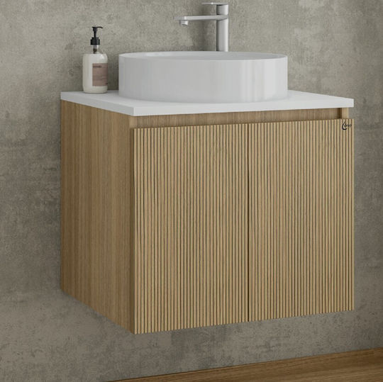 Drop Badezimmer Waschtisch-Einheit mit Waschbecken & Spiegel Weiß