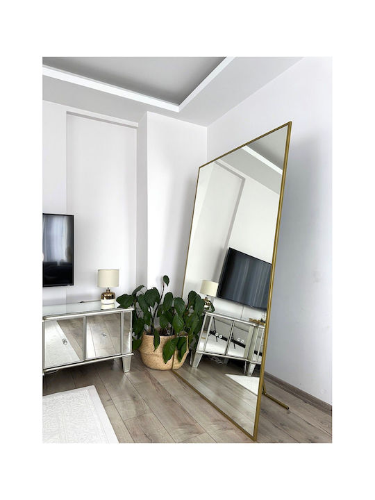 SteweHome Καθρέπτης με Χρυσό Μεταλλικό Πλαίσιο 180x100cm