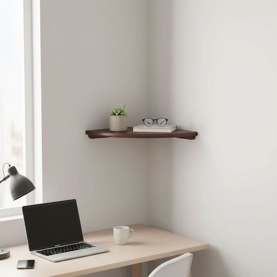 Corner Wall Shelf Dark Brown