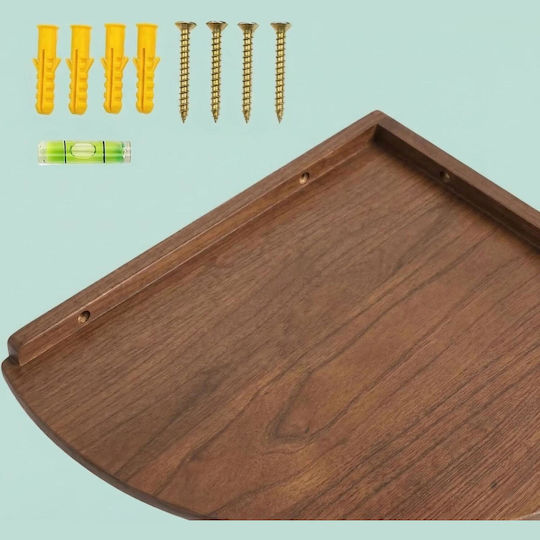 Corner Wall Shelf Dark Brown