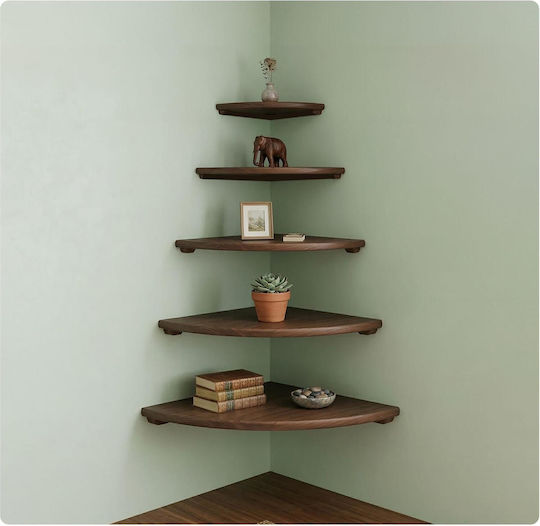 Corner Wall Shelf Dark Brown