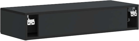 Wandregal Schwarz 87.5x34.5x17cm