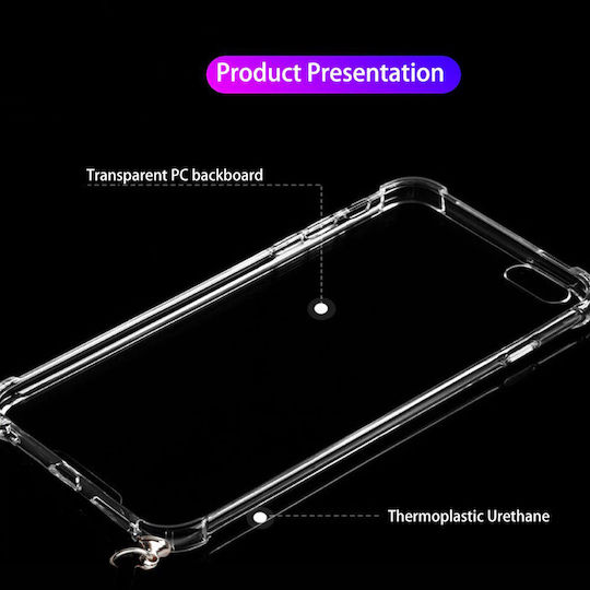 Husă Silicon Curea Sonique Armor Clear Samsung Galaxy A57 5g Curcubeu Lila