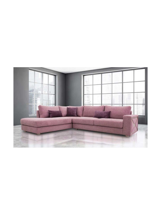 Divero Colțar Canapea Roz 300x100x40cm