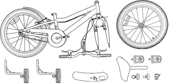 vidaXL 16" Παιδικό Mountain Bike Κόκκινο