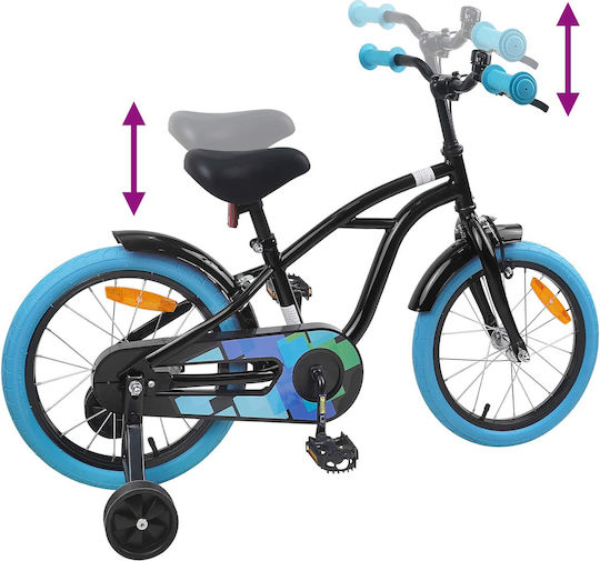 vidaXL 16" Παιδικό Mountain Bike Μαύρο