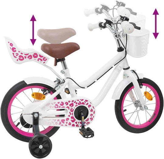 vidaXL Bicicletă De Munte Pentru Copii Albă 12"