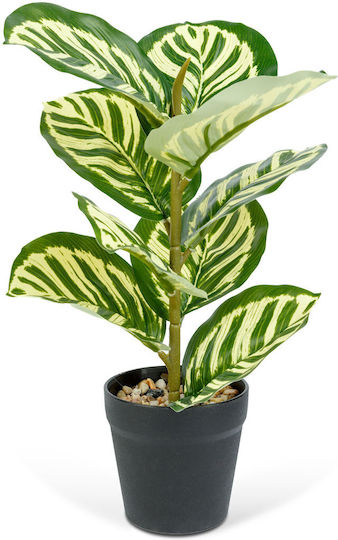 Plantă Decorativă Artificială Cu Frunze De Zebră 34 Cm În Ghiveci Design Realist Decor Acasă Birou