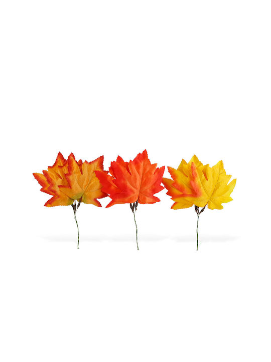 Set 9 Decorative Autumn Leaves 28 Cm Warm Colors Yellow Orange Red