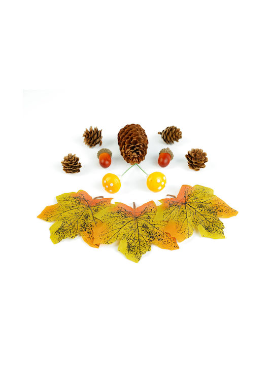 Herbstdekoration Set Laub Kiefernzapfen Kürbis 4 Designs