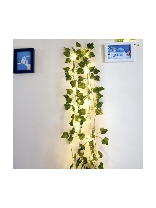 Ghirlandă Decorativă Cu Iedera Iluminată Pentru Perete Balcon Terasă Verde