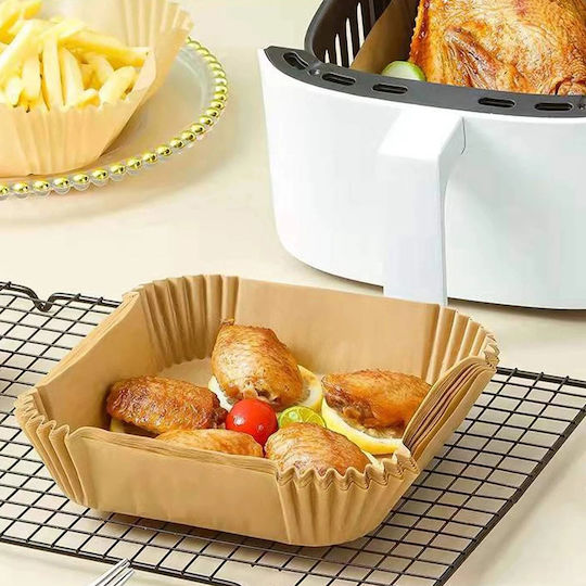 Hârtii de Copt Antiaderente pentru Air Fryer 20x20cm 50 Bucăți
