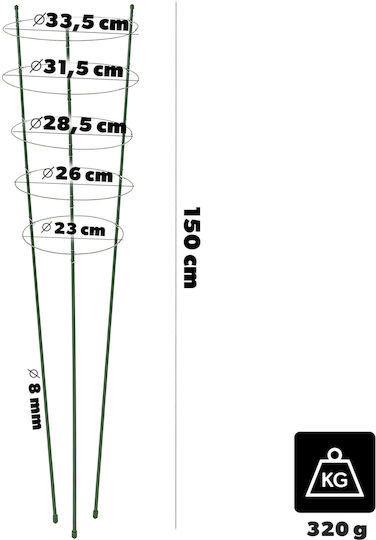 Kadax Ring Plant Support 150 Cm 3 Pcs