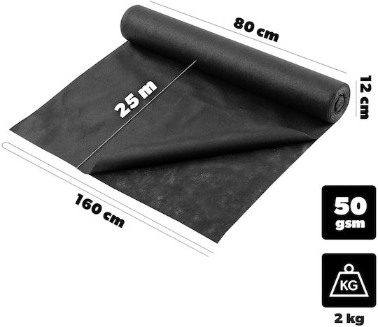 Kadax 47330 Ύφασμα Εδαφοκάλυψης 50gr/m² 1.6x25m Μαύρο