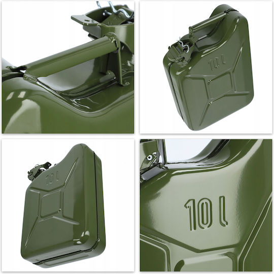 Kadax Stahl Kraftstoffkanister 10l + 31 Cm Trichter Grüne
