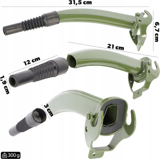 Kadax Stahl Kraftstoffkanister 10l + 31 Cm Trichter Grüne