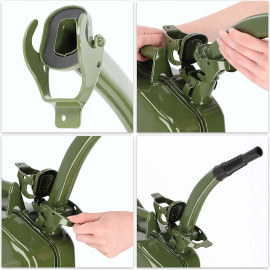 Kadax Stahl Kraftstoffkanister 10l + 31 Cm Trichter Grüne