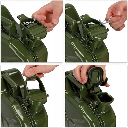 Kadax Steel Fuel Canister 20l + 31 Cm Funnel Green