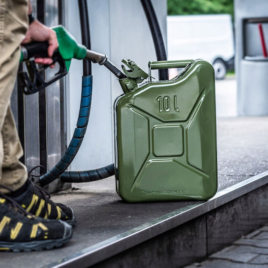 Kadax Stahl Kraftstoffkanister 10l + 31 Cm Trichter Grüne