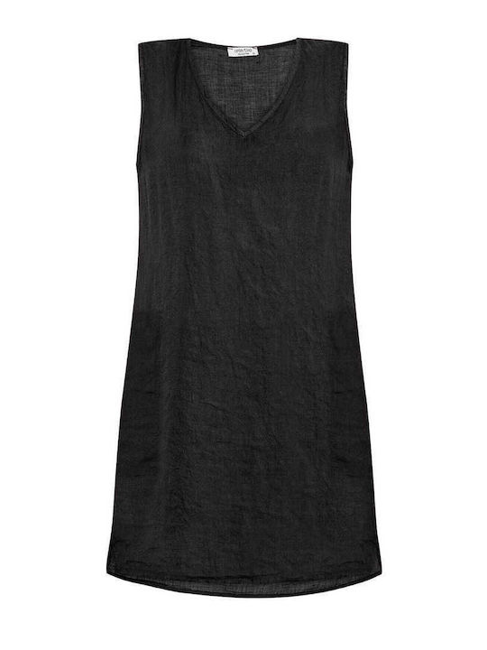 Celestino Rochie Mini Din In Loose Fit Neagră Damă