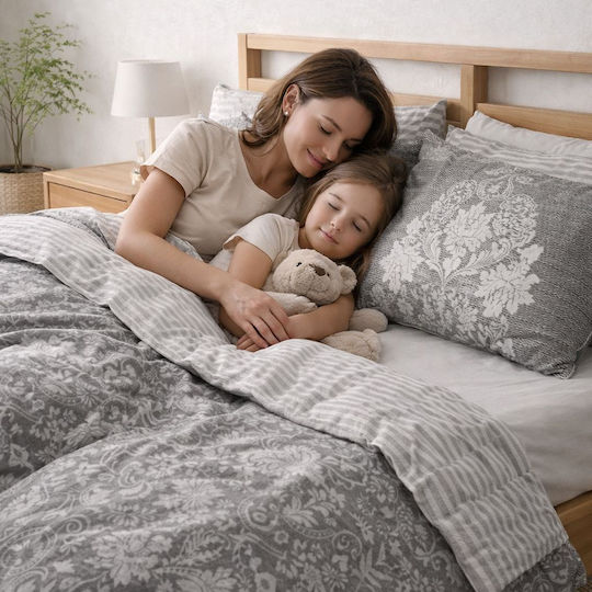 Подредба Пликове За Завивки (2 Бр) 100% Памук 150x220см Единична С Калъфка За Възглавница И 1 Чаршаф Бежов