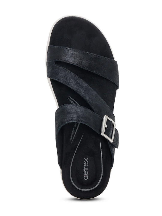 Leather Women's Anatomic Black Sandals EN2500W