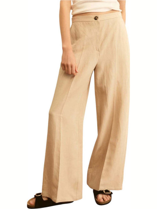 Women's Linen Trousers Beige