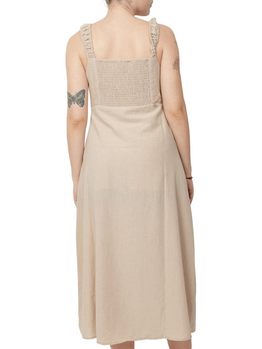 Sommer Maxi Damenkleid Beige