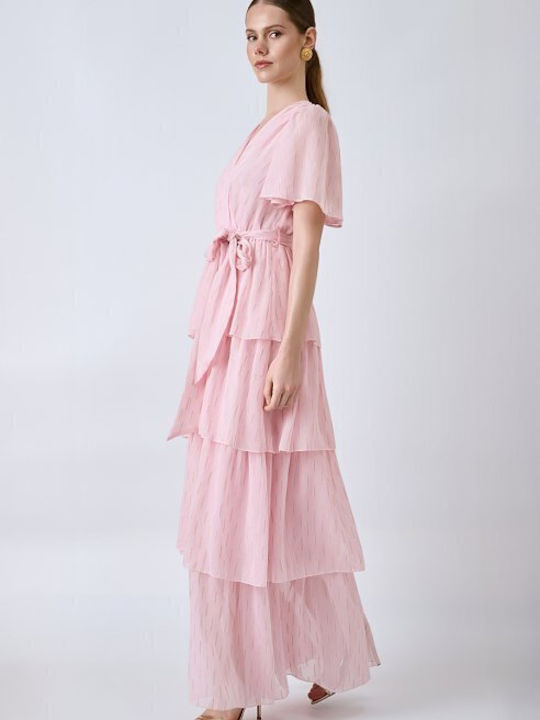 Summer Maxi Dress for Wedding - Christening Pink
