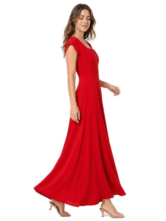 Summer Maxi Dress for Wedding / Christening Red