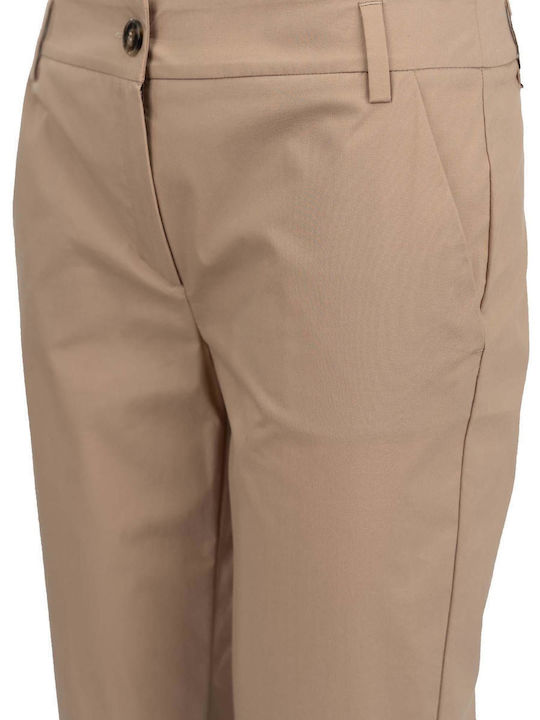 Women's Fabric Trousers in Slim Fit Beige