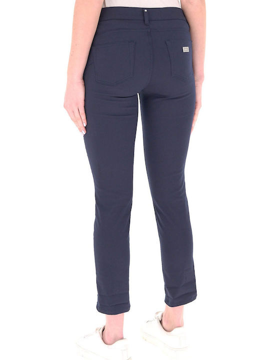 Monroe Women's Fabric Pants in Skinny Fit Blue