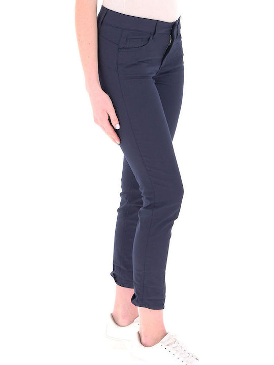 Monroe Women's Fabric Pants in Skinny Fit Blue