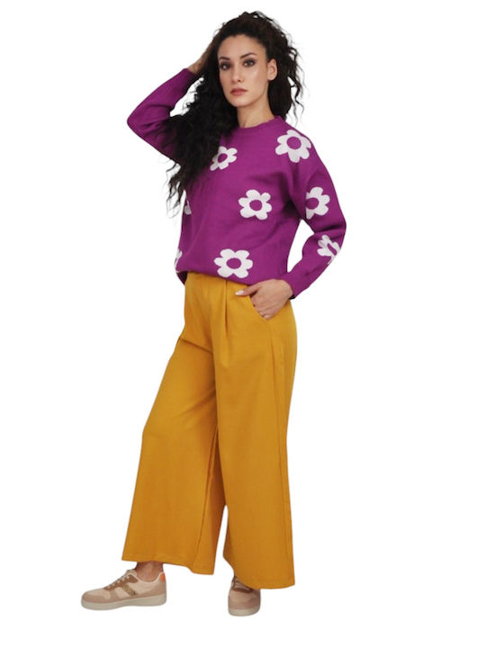Women's High Rise Pantaloons in Loose Fit Mustard