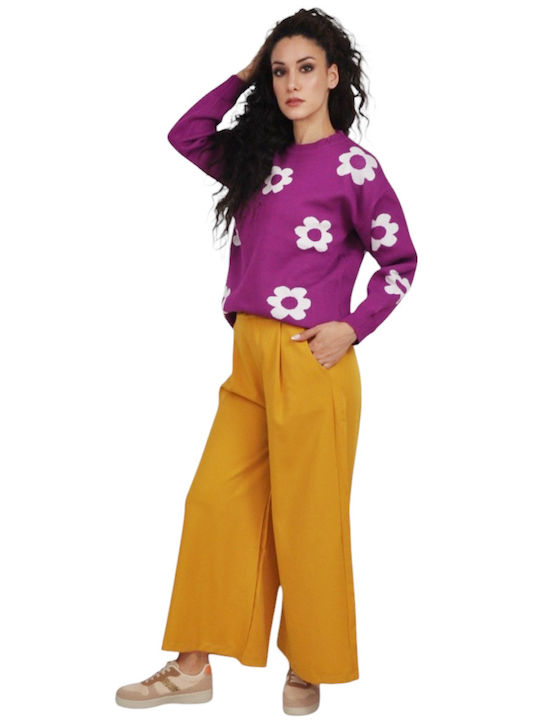 Women's High Rise Pantaloons in Loose Fit Mustard